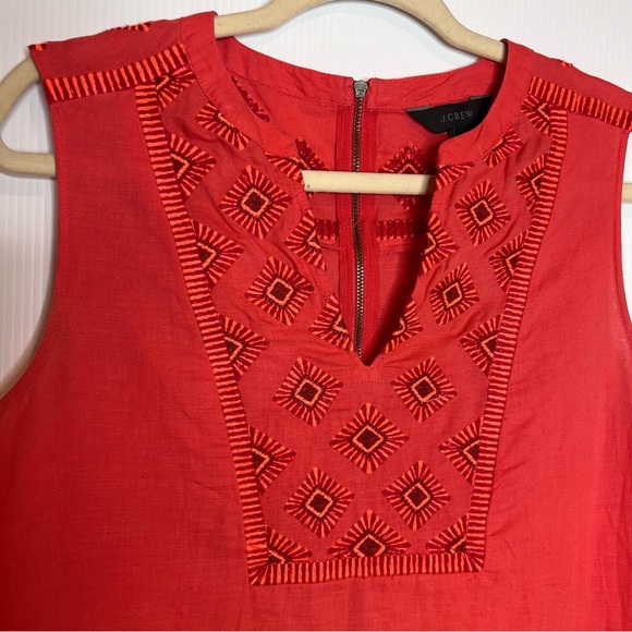 J. CREW Linen Blend Sleeveless Embroidered Mini Dress. Size Small - Picture 4 of 7